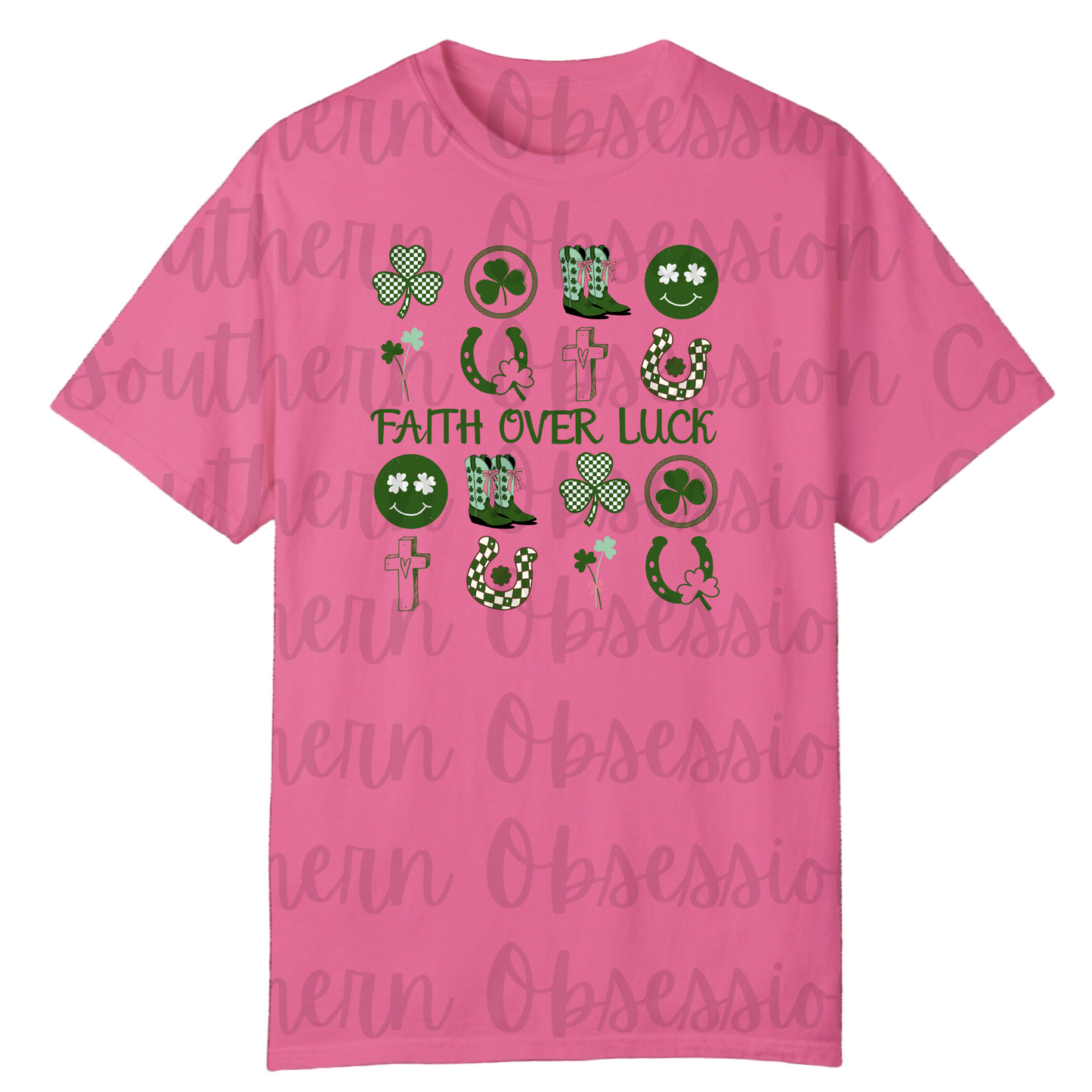 Faith Over Fear Shamrock Checkered
