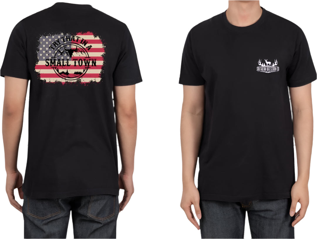 American Flag Small Town - Southern Obsession Co.