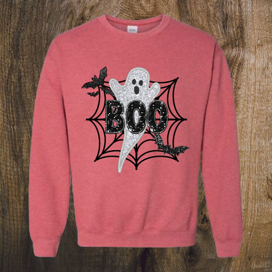 Faux Sequin Boo Sweat - Southern Obsession Co.