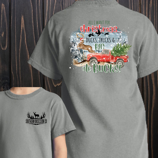 Ducks, Trucks, & Big Ole Bucks Tee - Southern Obsession Co.