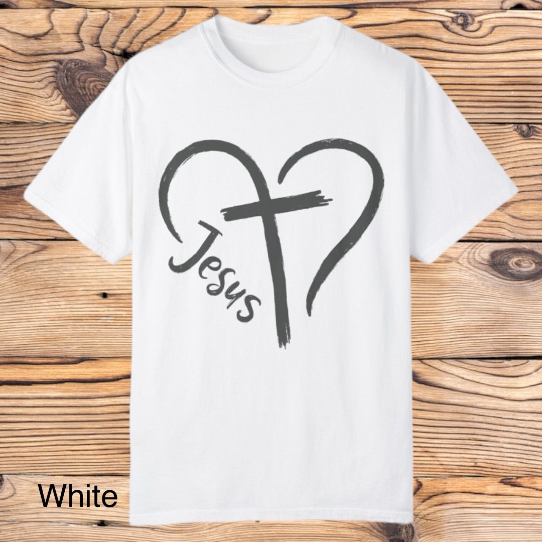Cross, Jesus, Heart Tee - Southern Obsession Co.