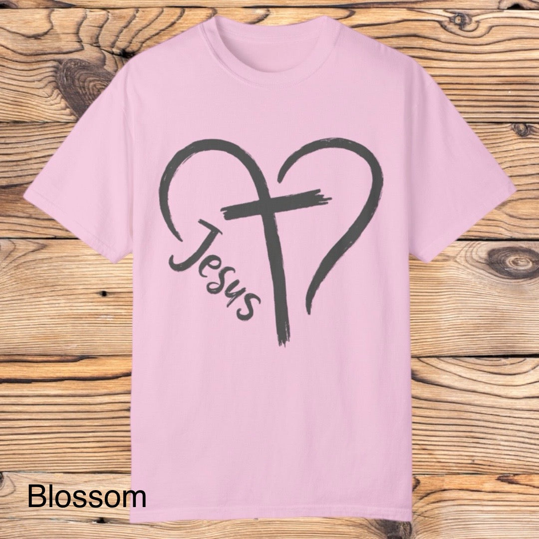 Cross, Jesus, Heart Tee - Southern Obsession Co.