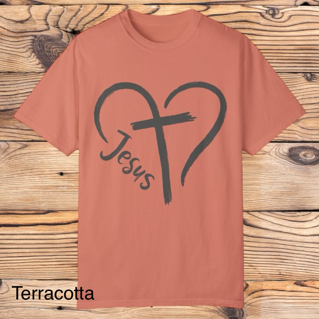 Cross, Jesus, Heart Tee - Southern Obsession Co.