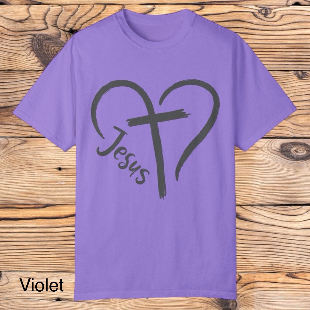 Cross, Jesus, Heart Tee - Southern Obsession Co.