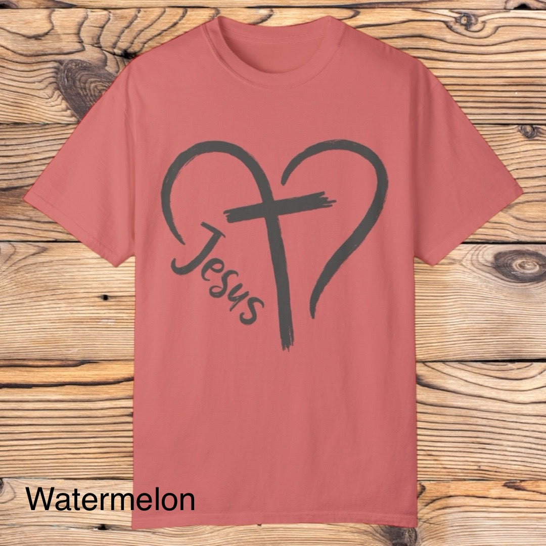 Cross, Jesus, Heart Tee - Southern Obsession Co.