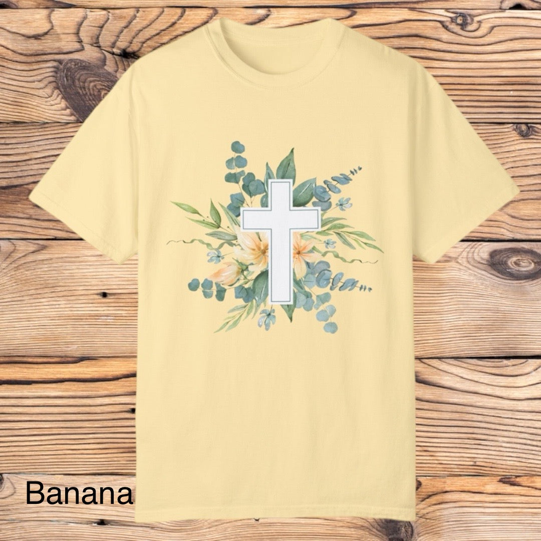 Spring Flower Cross Tee - Southern Obsession Co.