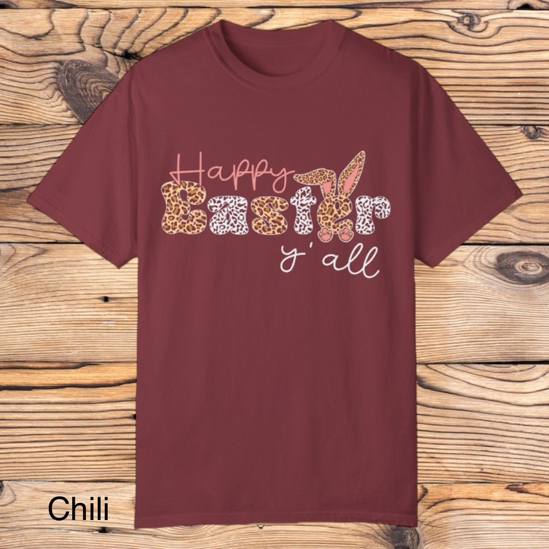 Cheetah Happy Easter Yall tee - Southern Obsession Co.