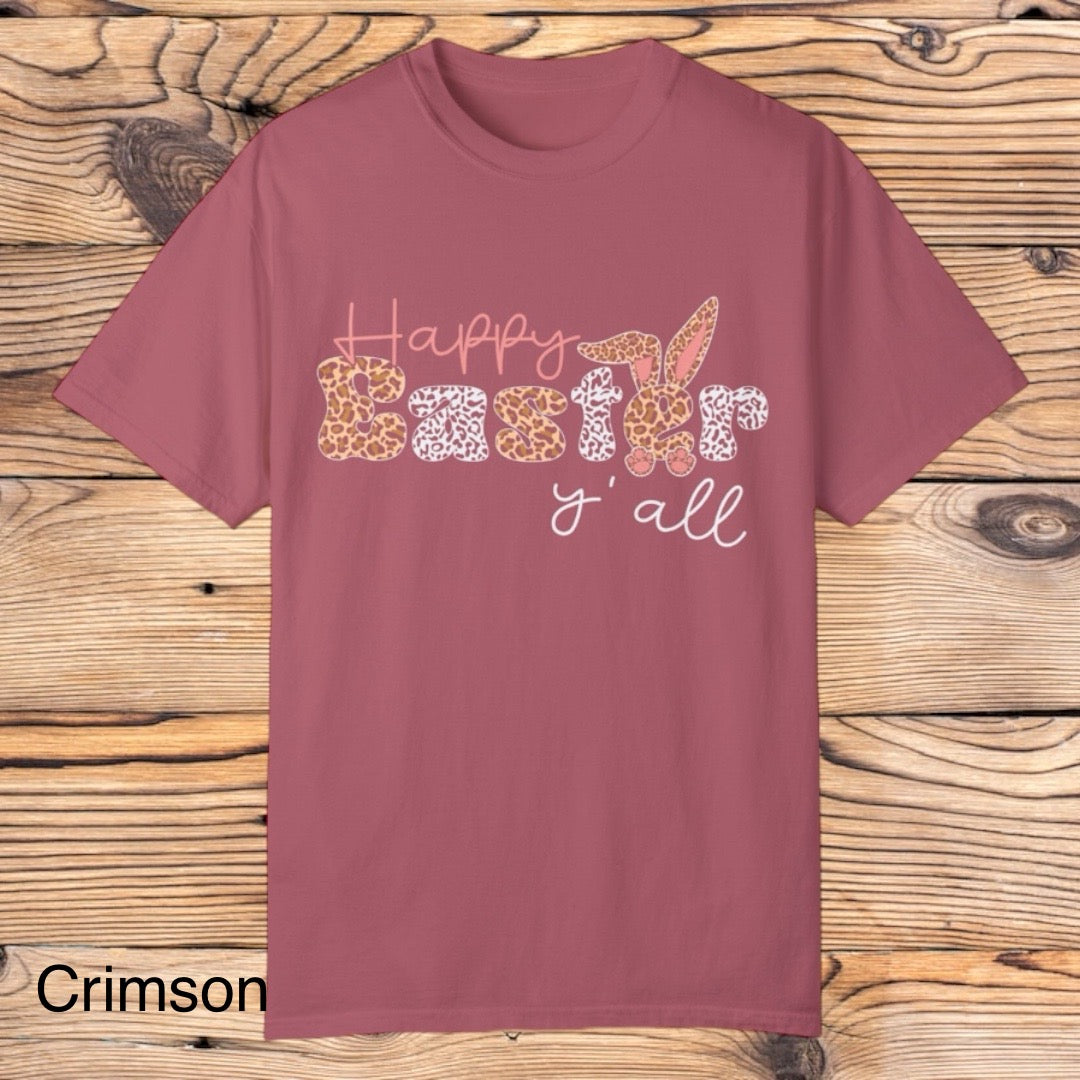 Cheetah Happy Easter Yall tee - Southern Obsession Co.