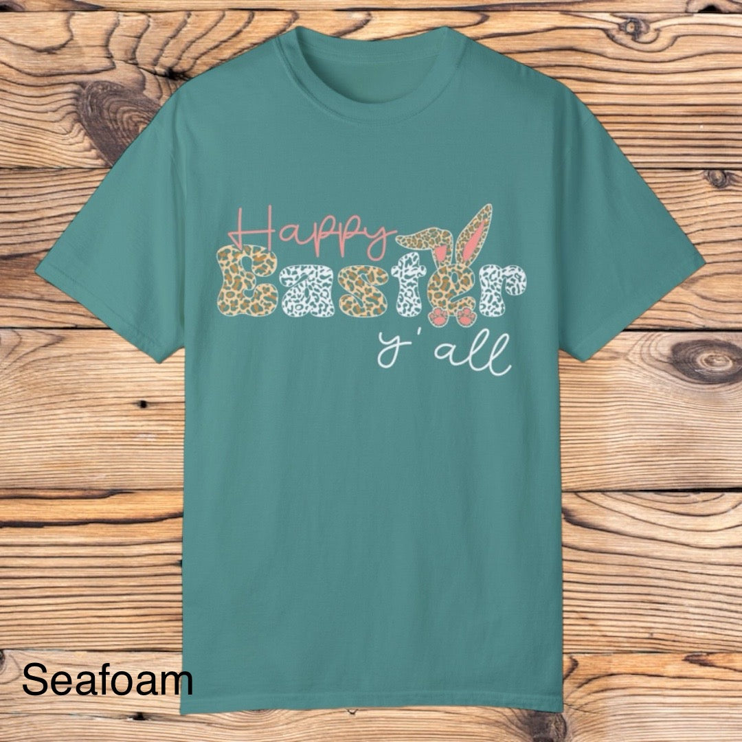 Cheetah Happy Easter Yall tee - Southern Obsession Co.