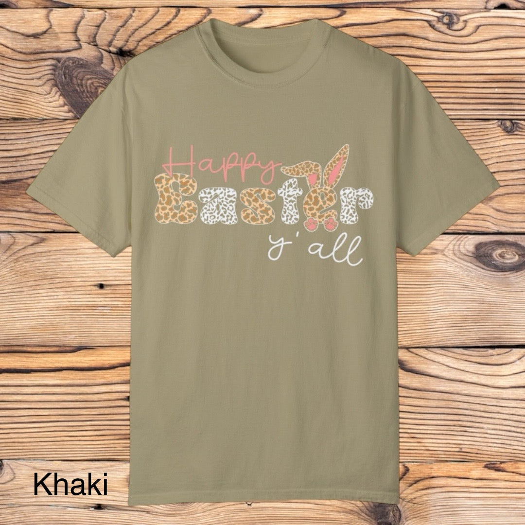 Cheetah Happy Easter Yall tee - Southern Obsession Co.