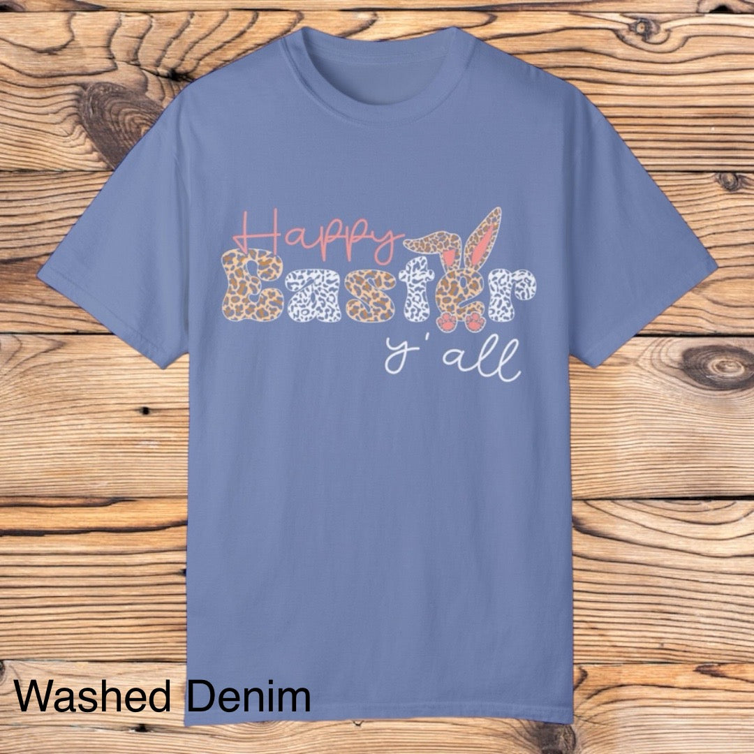 Cheetah Happy Easter Yall tee - Southern Obsession Co.