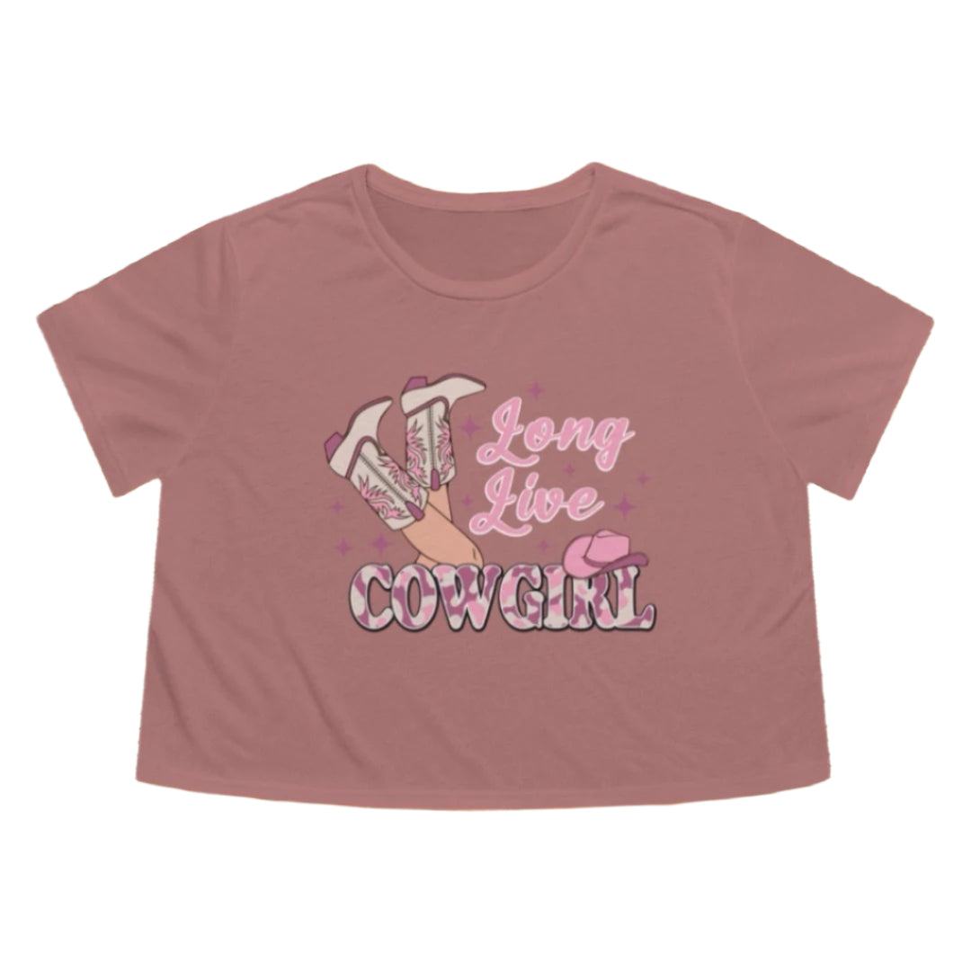 Cropped Long Live Cowgirl Tee - Southern Obsession Co.