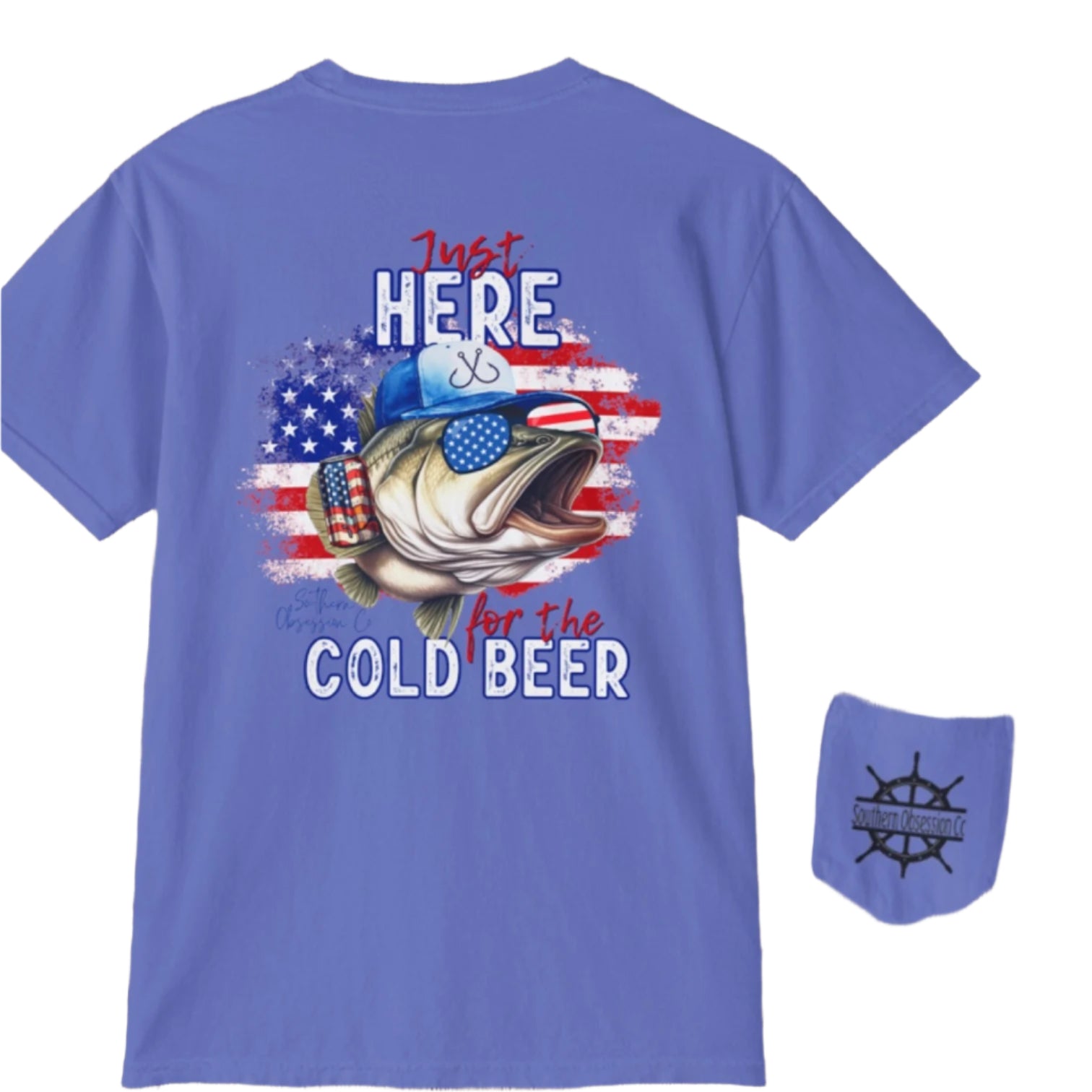 Here for Cold Beer Tee - Southern Obsession Co.
