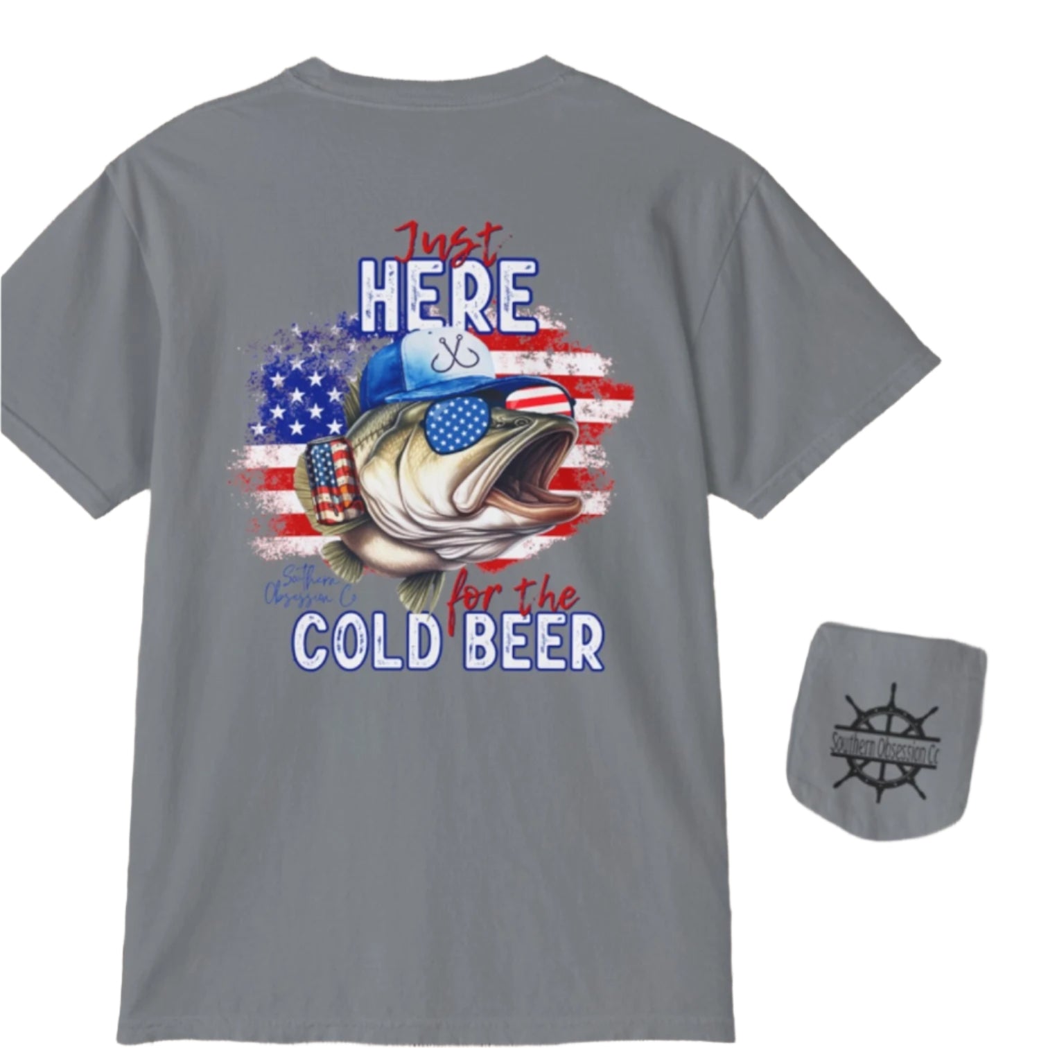 Here for Cold Beer Tee - Southern Obsession Co.