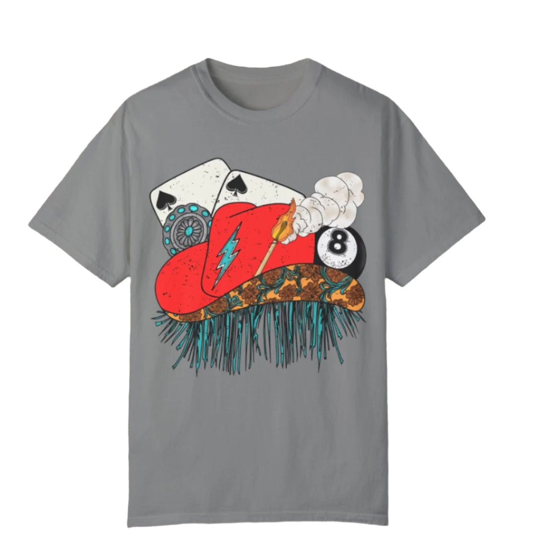 Cowgirl Hat Aces Tee - Southern Obsession Co.