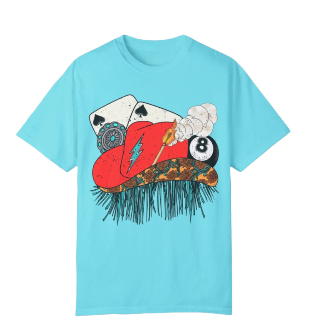 Cowgirl Hat Aces Tee - Southern Obsession Co.
