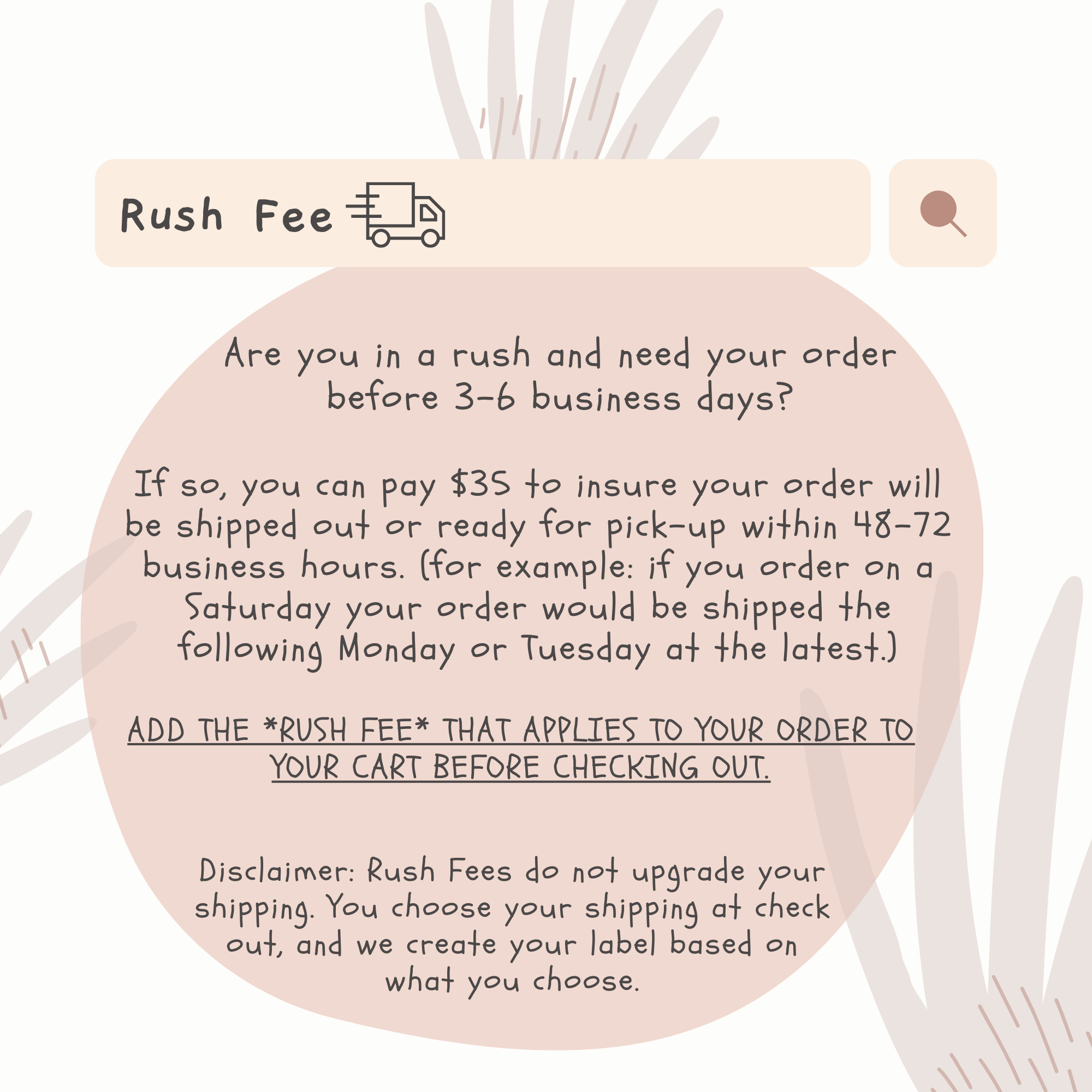 Hot Rush Order Fee