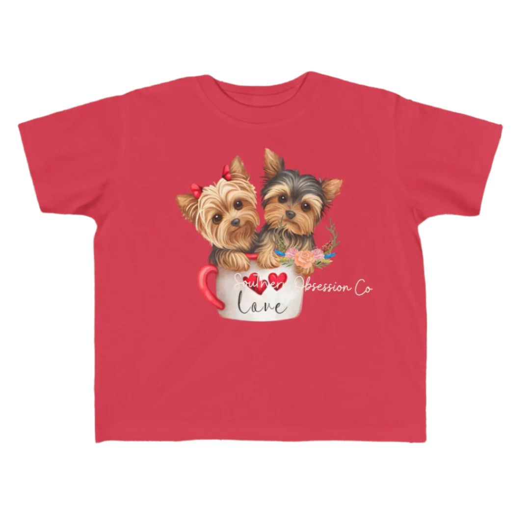 Yorkie Cup Love Tee - Southern Obsession Co.