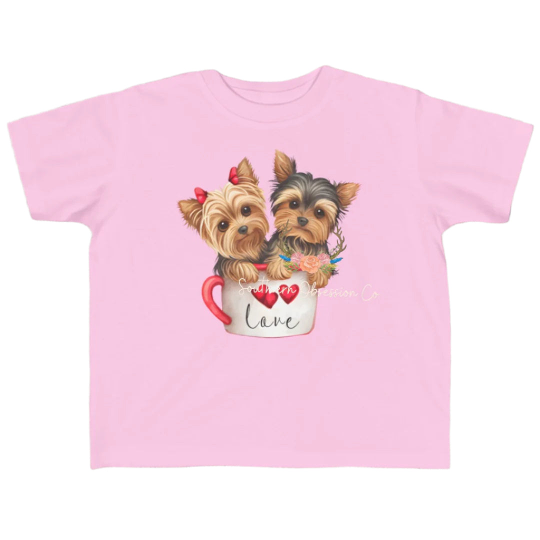 Yorkie Cup Love Tee - Southern Obsession Co.