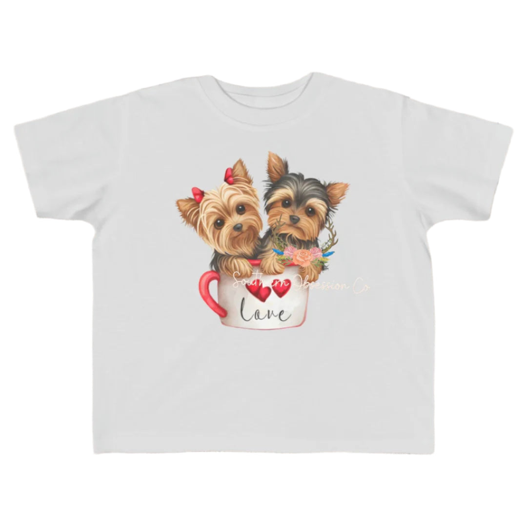 Yorkie Cup Love Tee - Southern Obsession Co.