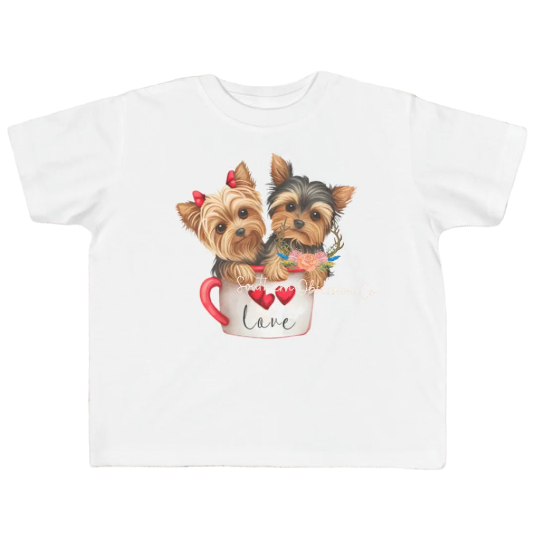 Yorkie Cup Love Tee - Southern Obsession Co.
