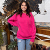 Hot Pink Ribbed Side Sweatshirt