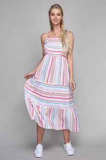  Striped Ruffle Dress - Southern Obsession Co. 
