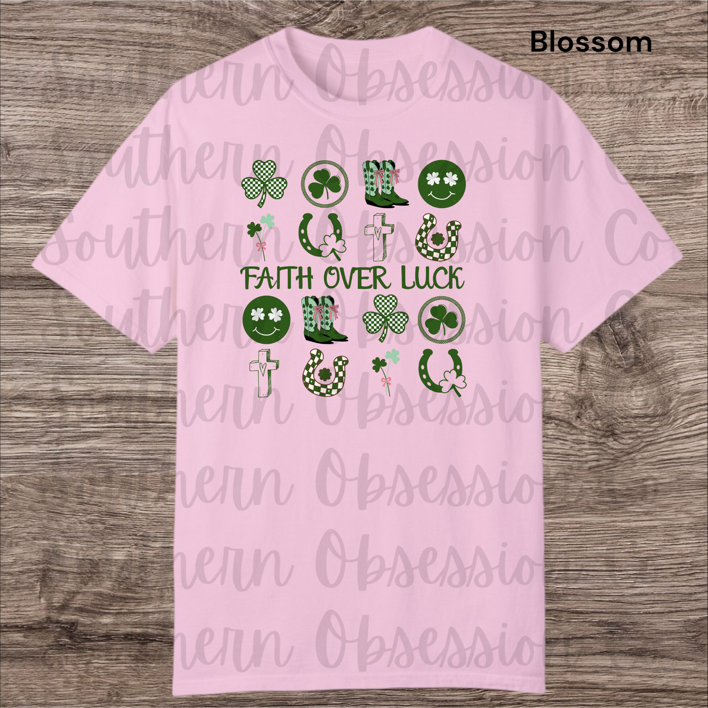 Faith Over Fear Shamrock Checkered