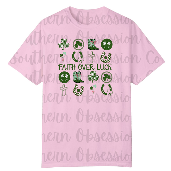 Faith Over Fear Shamrock Checkered