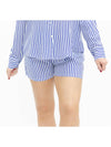 Trouser Shorts, Blue Stripes
