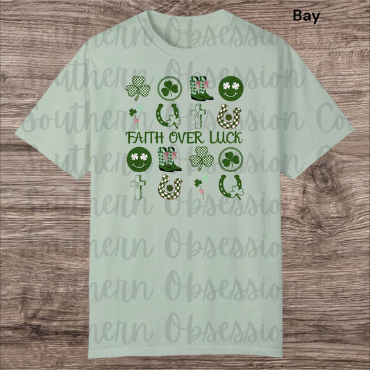 Faith Over Fear Shamrock Checkered