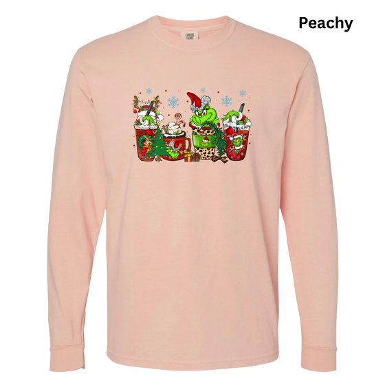 Grinch Coffee Comfort Color Shirt