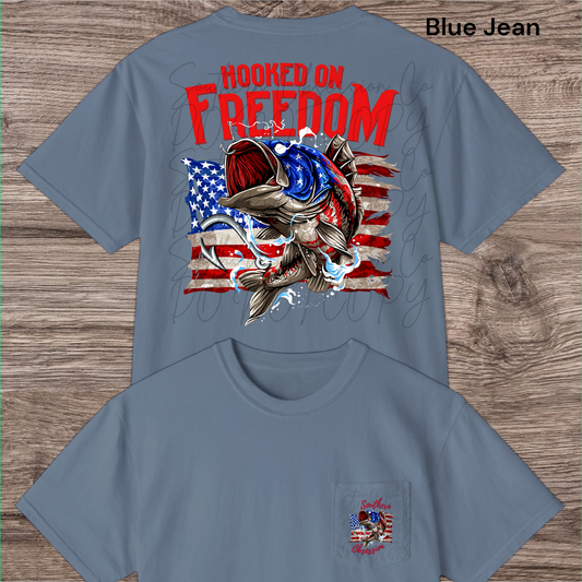 Hooked on Freedom Pocket Tee