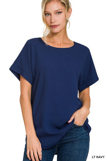  Navy Woven Blouse - Southern Obsession Co. 