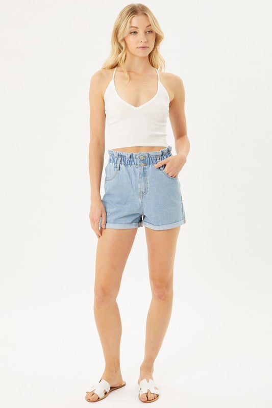 Double Buttoned Denim Shorts - Southern Obsession Co. 