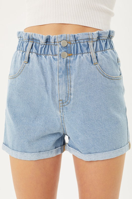Double Buttoned Denim Shorts - Southern Obsession Co. 