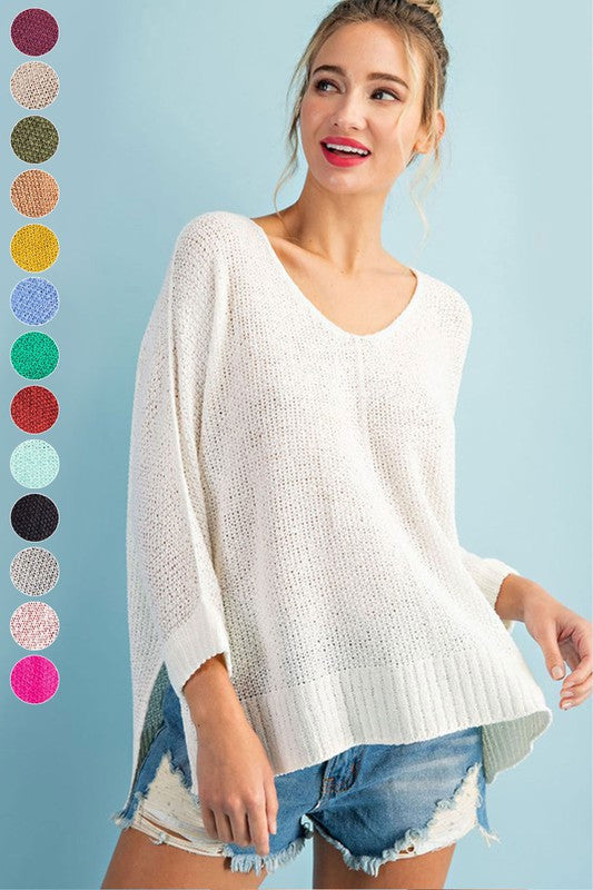 Crew Neck Knit Sweater - Southern Obsession Co. 