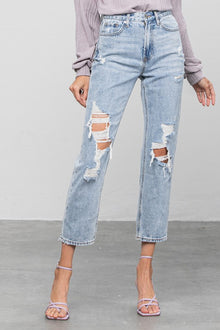  High Rise Ripped Girlfriend Jeans - Southern Obsession Co. 