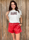 Red P/U Leather Shorts - Southern Obsession Co. 