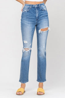  Super High Rise Distressed Straight - Southern Obsession Co. 
