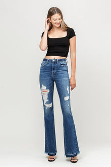  High Rise Distressed Released Hem Flare - Southern Obsession Co. 