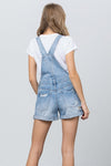 High Rise Roll Up Denim Overall Romper - Southern Obsession Co. 