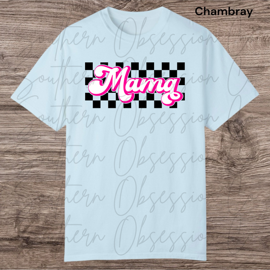 Checkered Mama Pink Tee