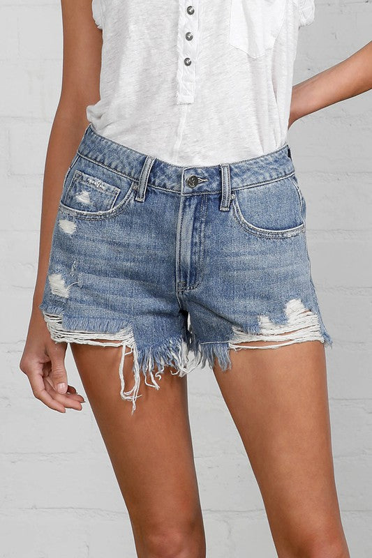 HIGH RISE DENIM SHORTS - Southern Obsession Co. 