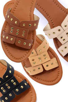  Slide sandal with rivet studs - Southern Obsession Co. 