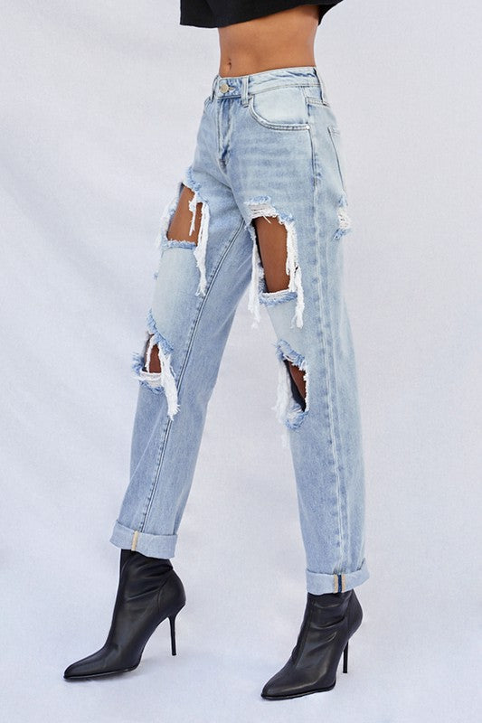 Ripped Baggy Jeans - Southern Obsession Co. 