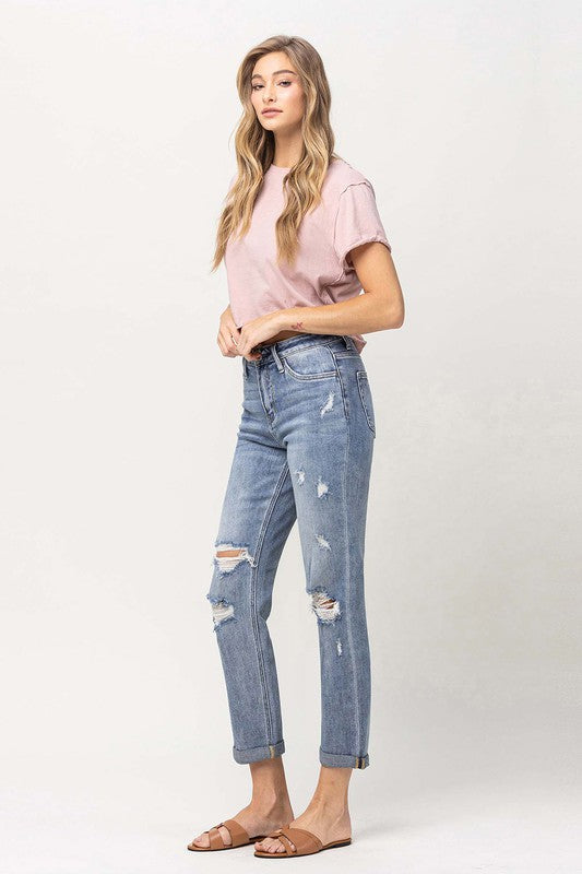 Distressed Stretch Boyfriend - Southern Obsession Co. 