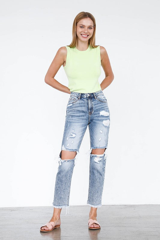 HIGH RISE STRAIGHT JEANS - Southern Obsession Co. 