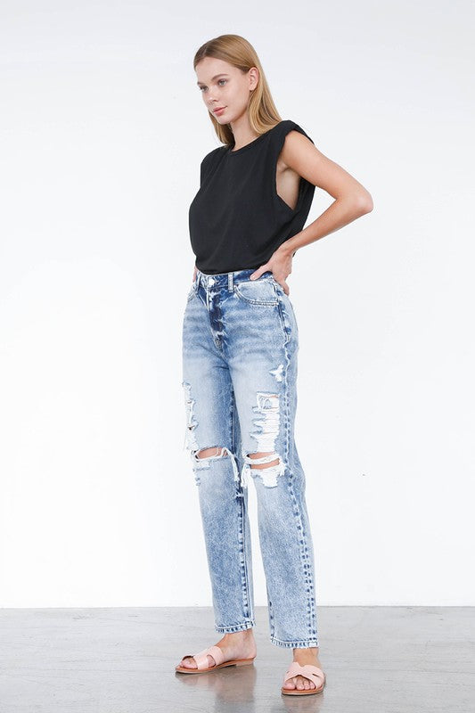 Ripped Boyfriend Jeans - Southern Obsession Co. 
