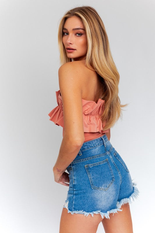 Ruffle Detail Bodysuit - Southern Obsession Co. 